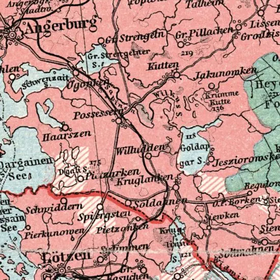 Nationalitaten-Karte der Provinz Ostpreussen...