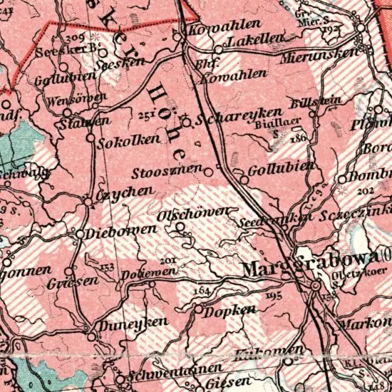 Nationalitaten-Karte der Provinz Ostpreussen...