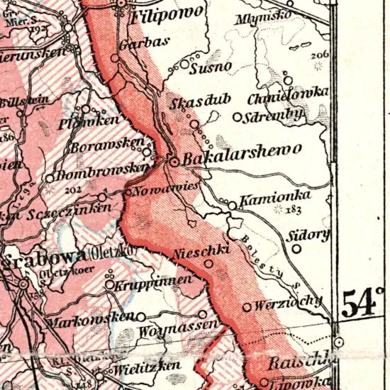 Nationalitaten-Karte der Provinz Ostpreussen...