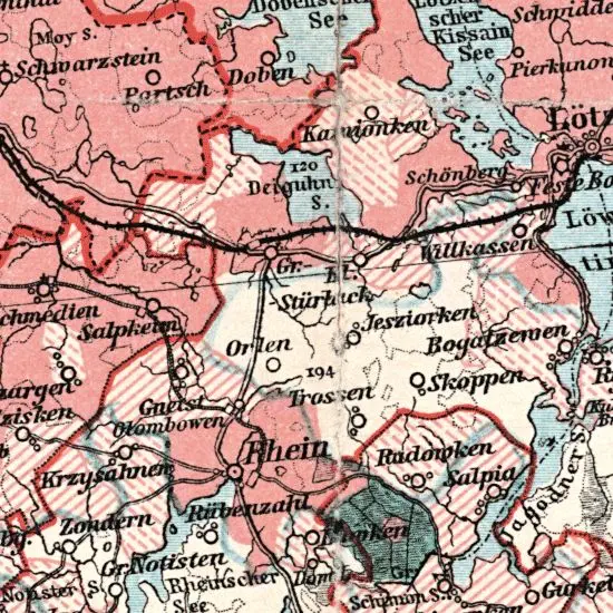 Nationalitaten-Karte der Provinz Ostpreussen...