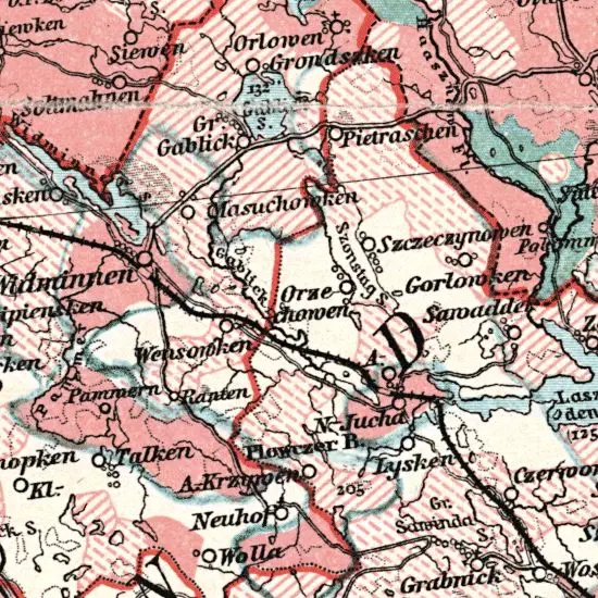 Nationalitaten-Karte der Provinz Ostpreussen...