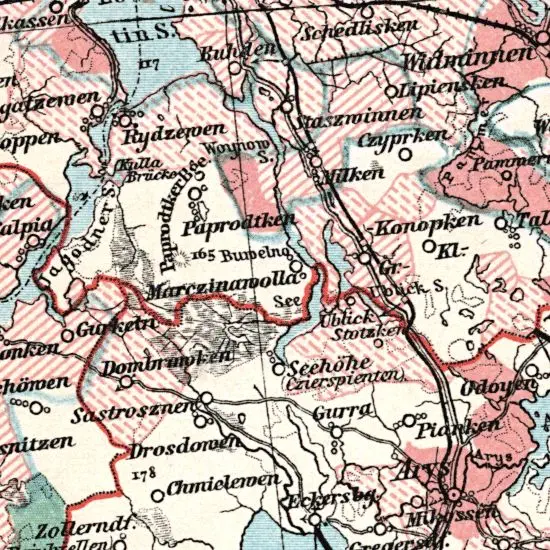 Nationalitaten-Karte der Provinz Ostpreussen...