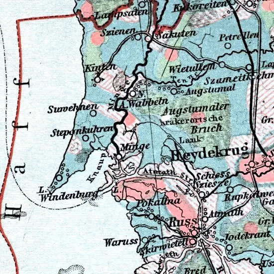 Nationalitaten-Karte der Provinz Ostpreussen...
