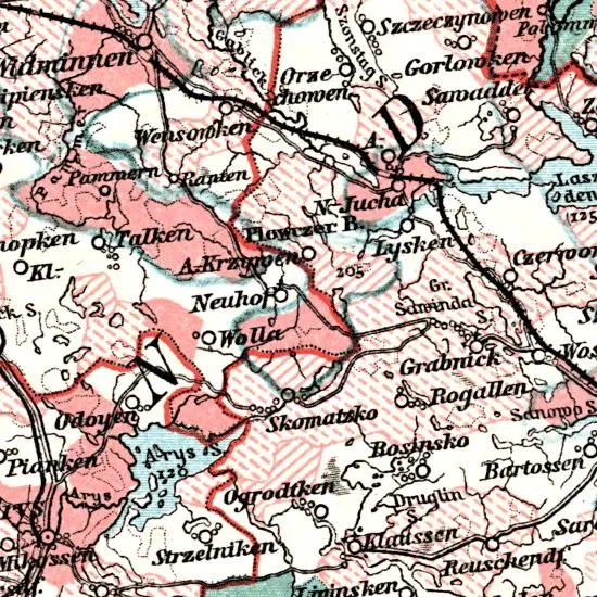 Nationalitaten-Karte der Provinz Ostpreussen...