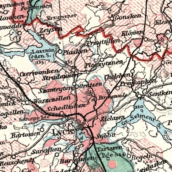 Nationalitaten-Karte der Provinz Ostpreussen...
