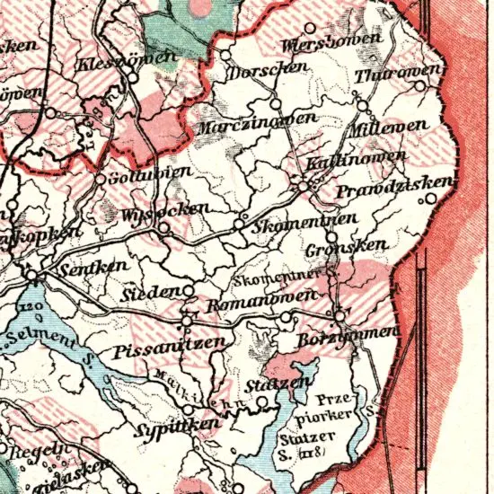 Nationalitaten-Karte der Provinz Ostpreussen...