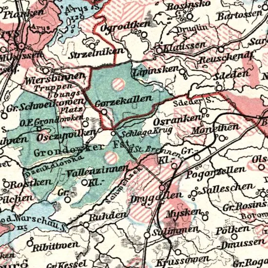 Nationalitaten-Karte der Provinz Ostpreussen...