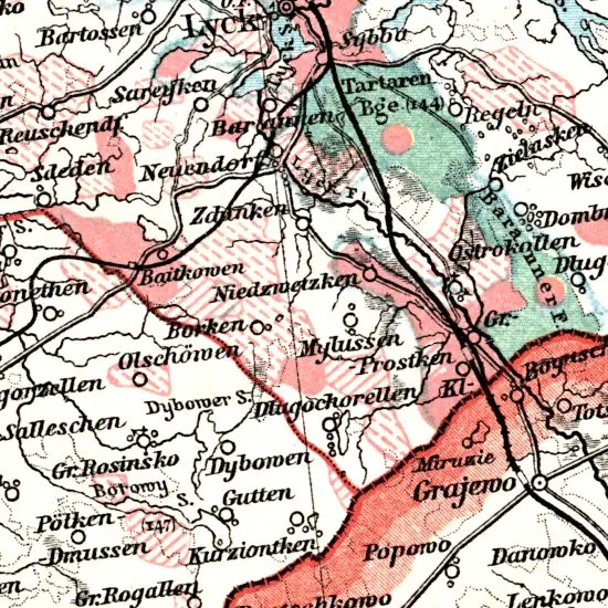 Nationalitaten-Karte der Provinz Ostpreussen...