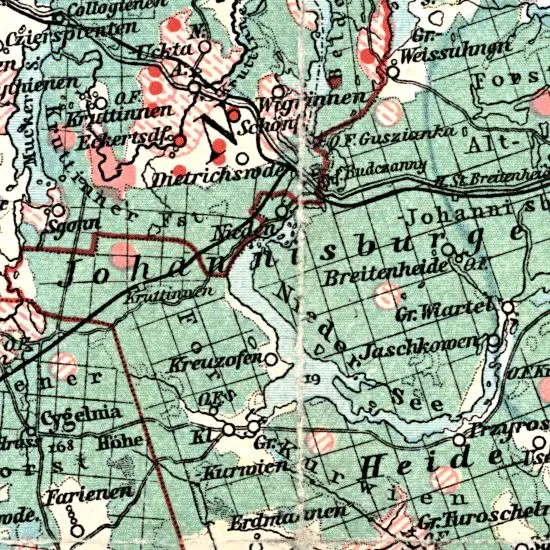 Nationalitaten-Karte der Provinz Ostpreussen...