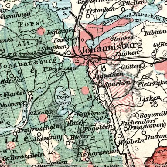 Nationalitaten-Karte der Provinz Ostpreussen...