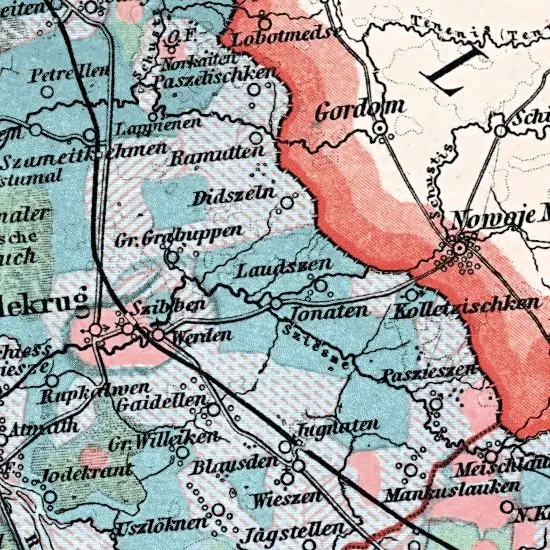Nationalitaten-Karte der Provinz Ostpreussen...