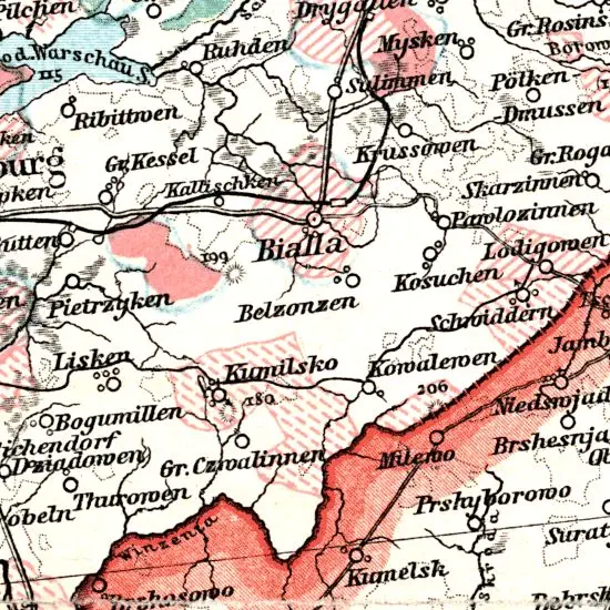 Nationalitaten-Karte der Provinz Ostpreussen...