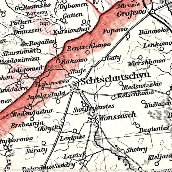 Nationalitaten-Karte der Provinz Ostpreussen...