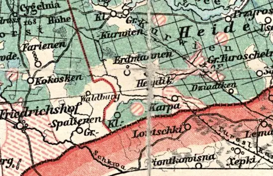 Nationalitaten-Karte der Provinz Ostpreussen...