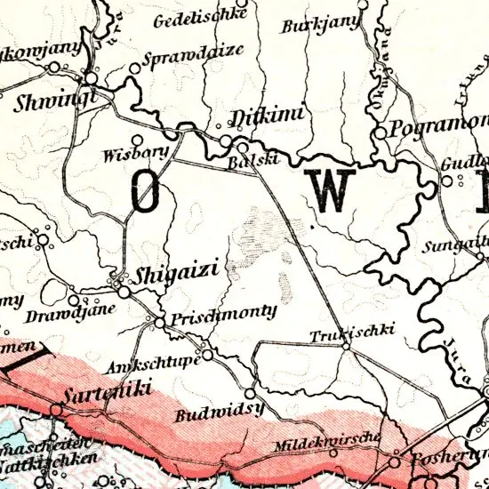 Nationalitaten-Karte der Provinz Ostpreussen...