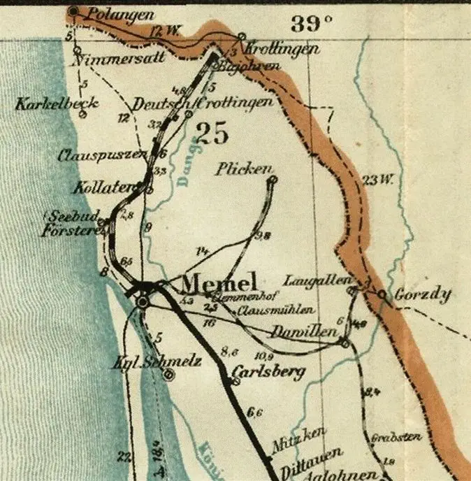 Postleitkarte (Postcode map) Königsberg pr. Gumbinnen,