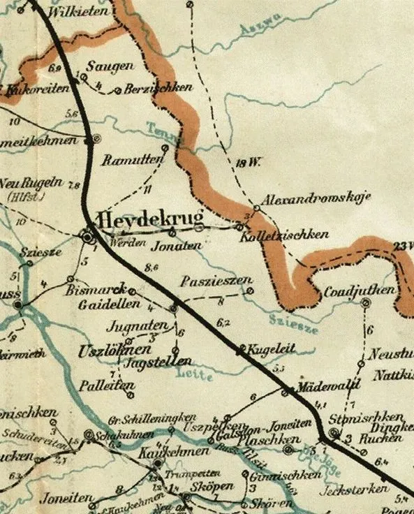 Postleitkarte (Postcode map) Königsberg pr. Gumbinnen,