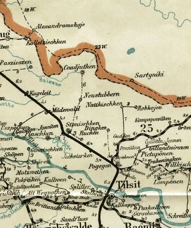 Postleitkarte (Postcode map) Königsberg pr. Gumbinnen,