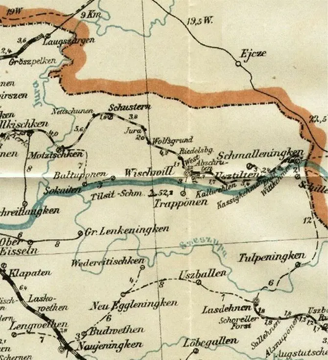 Postleitkarte (Postcode map) Königsberg pr. Gumbinnen,