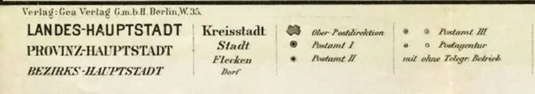 Postleitkarte (Postcode map) Königsberg pr. Gumbinnen,