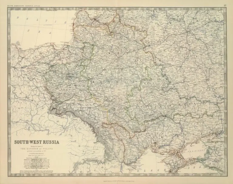 South- West Russia, Showing the extent of The Kingdom of Poland previous to its partition in 1772