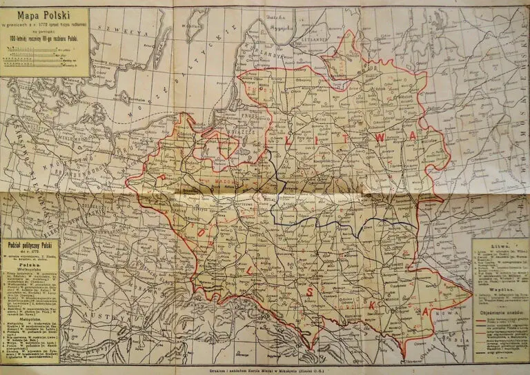 Mapa Polski w granicach z. r. 1772...