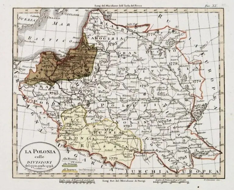 LA POLONIA  colle DIVISIONI del 1772, 1793 e 1795,
