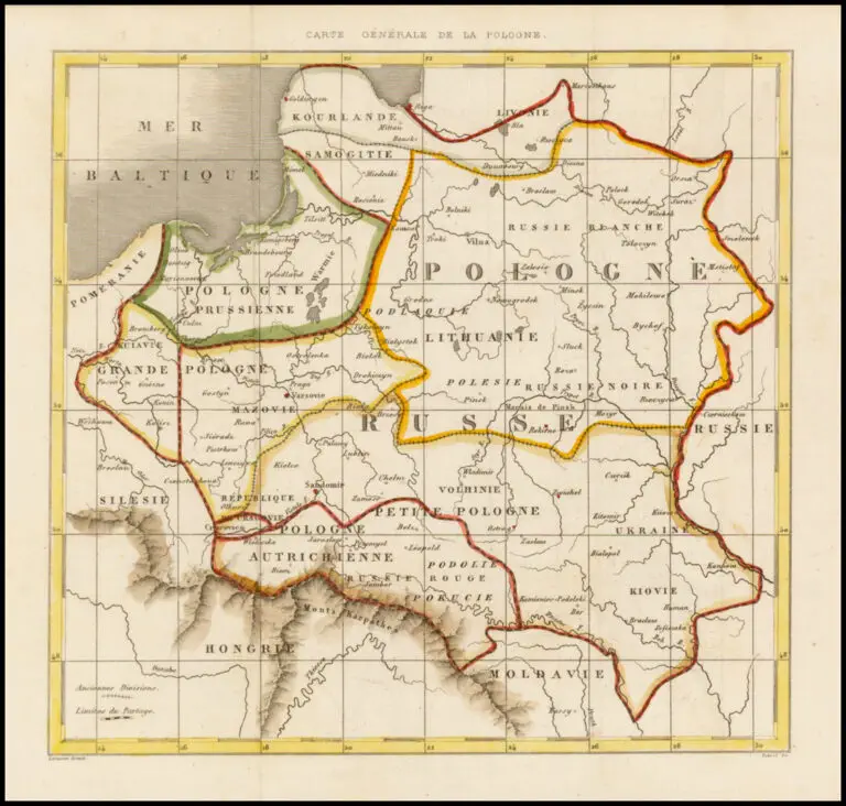 Carte Generale de la Pologne: Anciennes Divisions; Limites du Partage