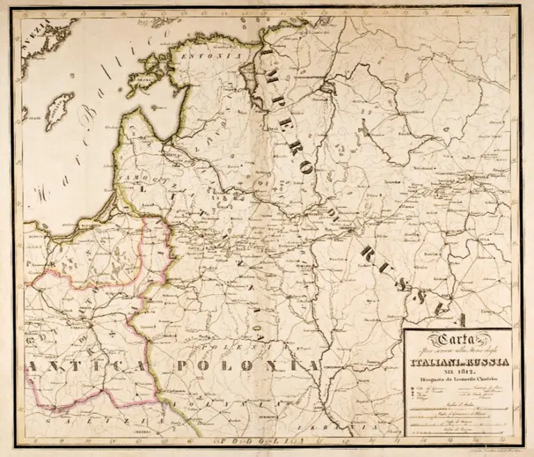 Carta Per servire alla Storia degli ITALIANI in RUSSIA nel 1812,