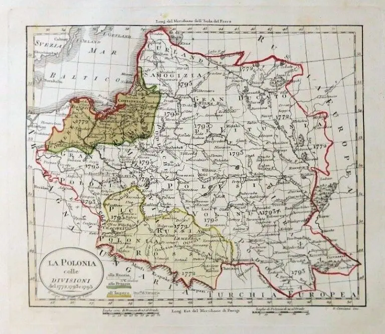 LA POLONIA  colle DIVISIONI del 1772, 1793 e 1795,