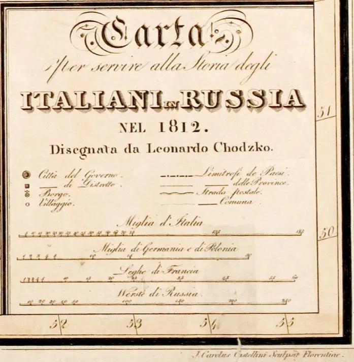 Carta Per servire alla Storia degli ITALIANI in RUSSIA nel 1812,