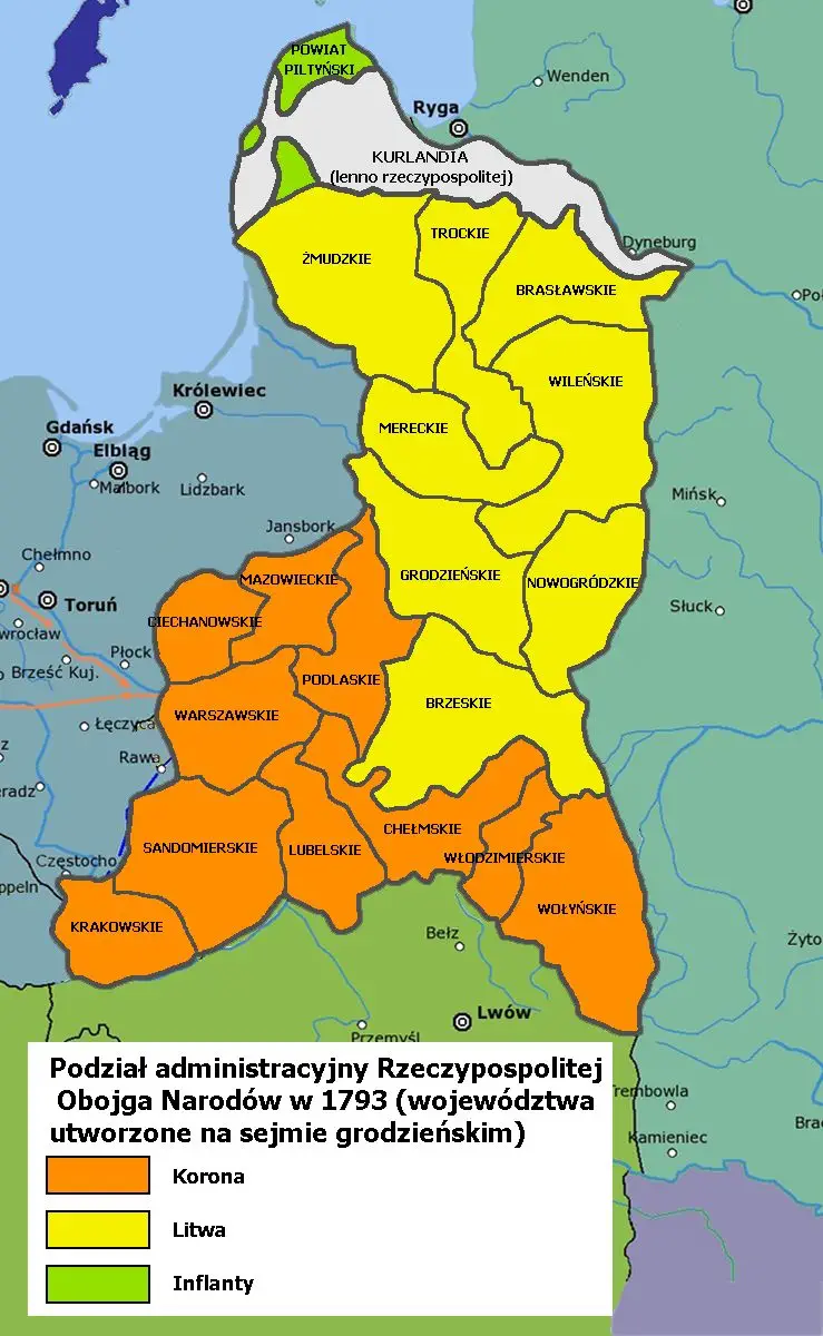 Podział administracyjny Rzeczypospolitej Obojga Narodów w 1793