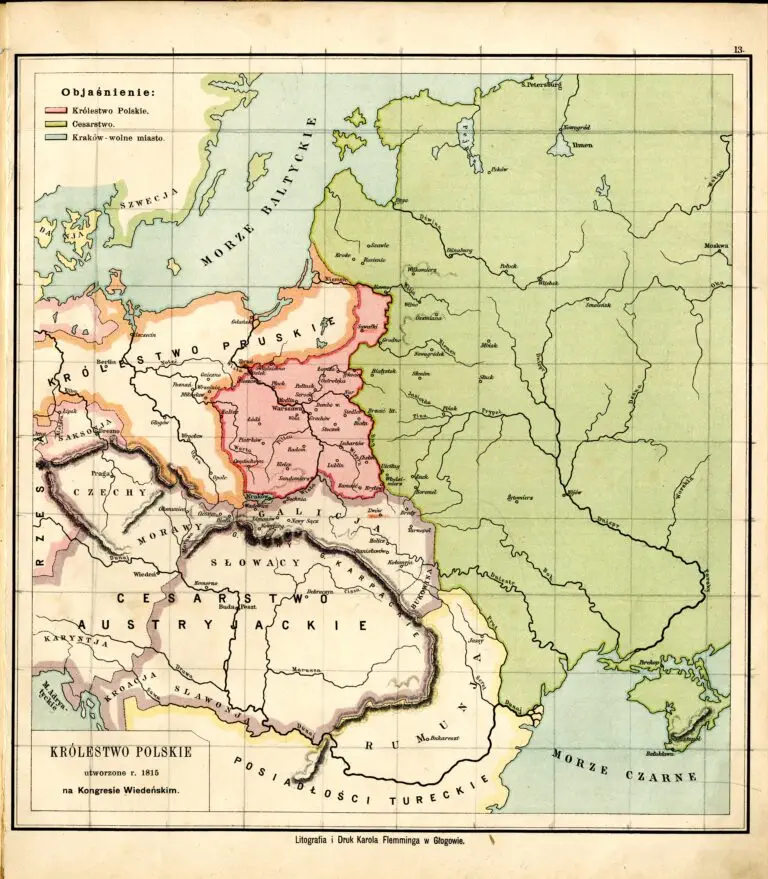 Królestwo Polskie  utworzone r. 1815, na Kongresie Wiedeńskim