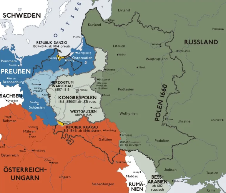 Karte kongresspolen (1807-1846)