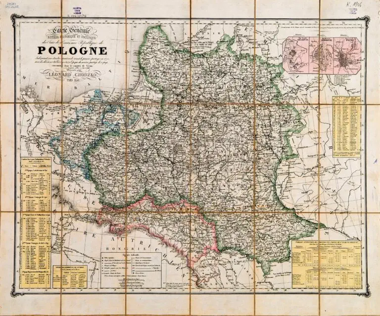 Carte Generale Routiere Historique et Statistique...POLOGNE... consomme dans le congres de Vienne,