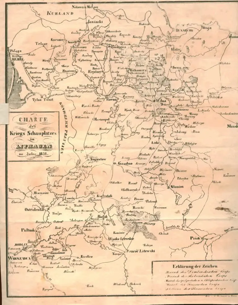 CHARTE  des Kriegs Schauplatzes  in LITHAUEN im Jahre 1831