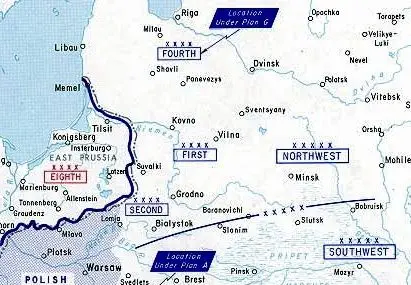 1914 Central Europe: Planned Army Concentration Areas