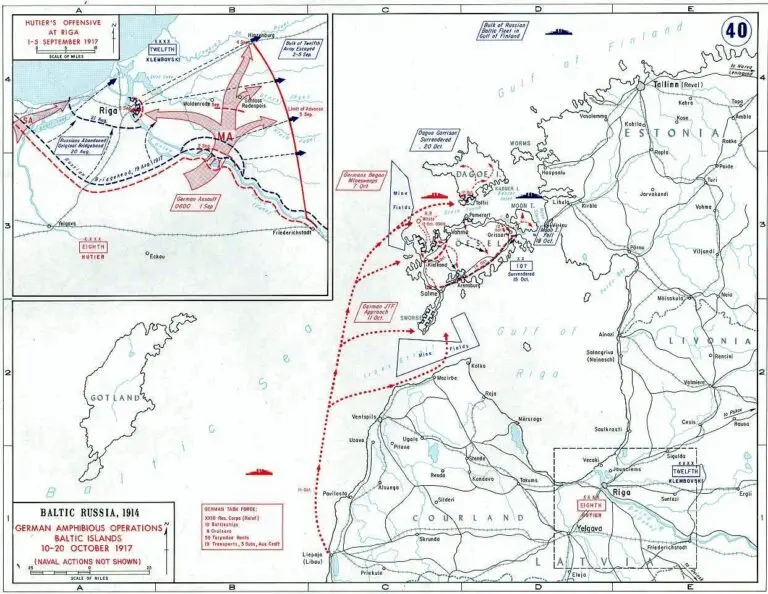 1917  Oct.: German Baltic   amphibious operations