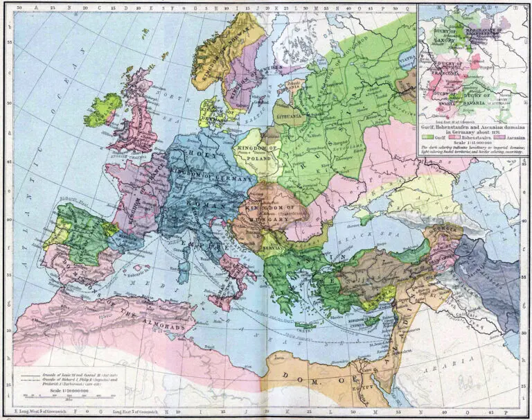 2nd Crusade: 1147-50; 3rd Crusade: 1189-92,