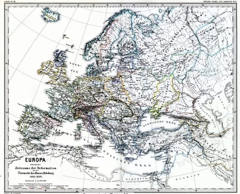 EUROPA während des Zeitraums der Reformation und der Übermacht des Hauses Habsburg
