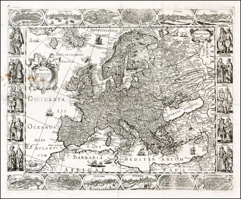 Nova Europae Descriptio Auctore I. Hondio. Pietro Todeschi Scul.,