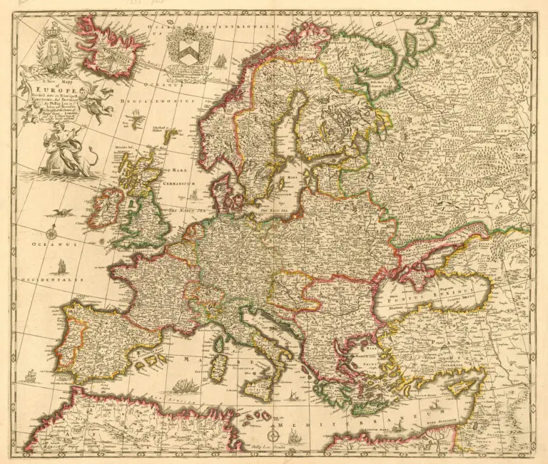 A New Mapp of Europe Divided into its Principall Kingdoms, and Provinces,