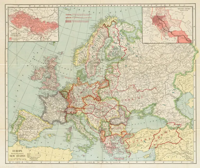 Europe showing the proposed new states,