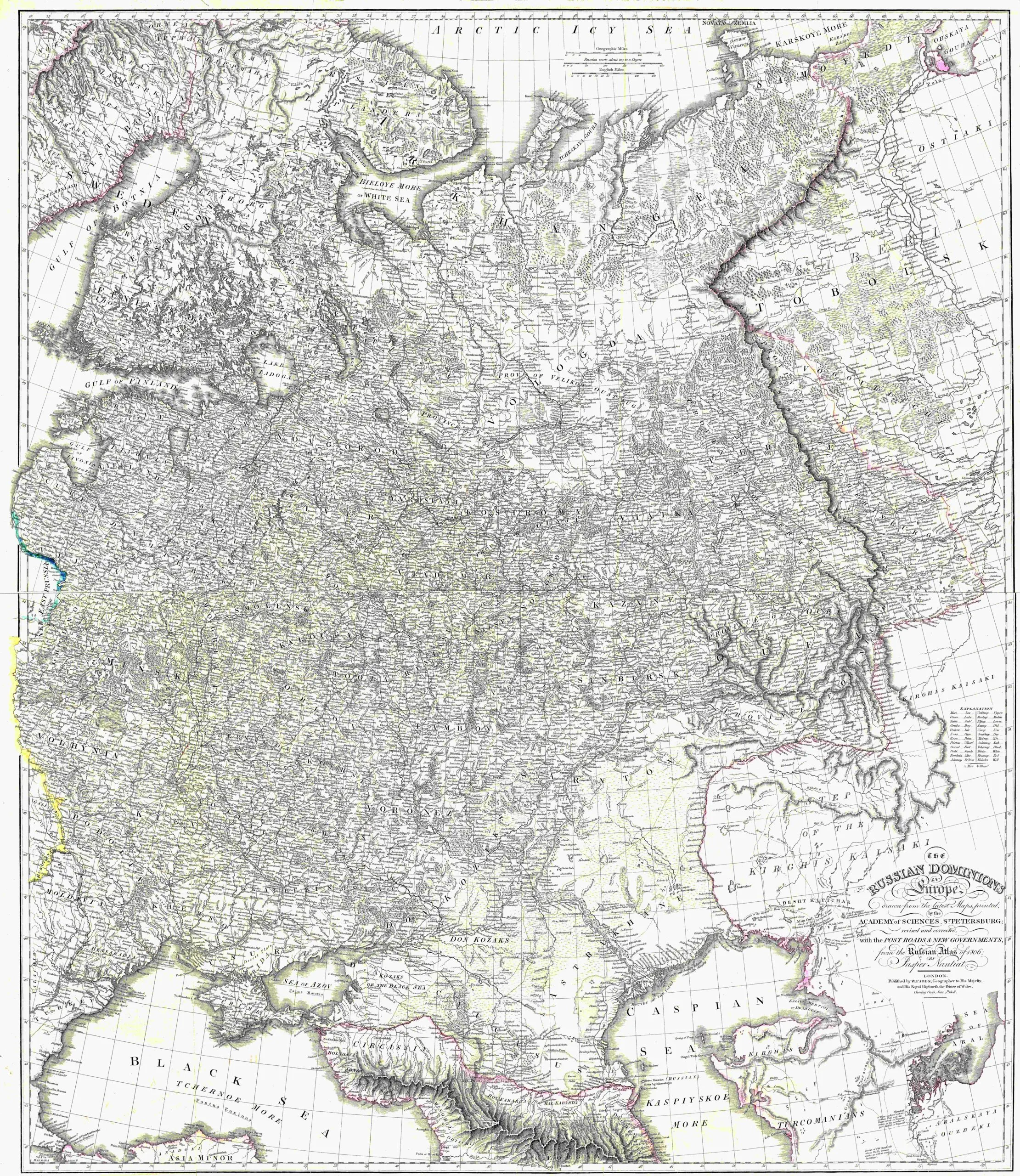 The Russian Dominions in Europe ...from the Russian Atlas of 1806,