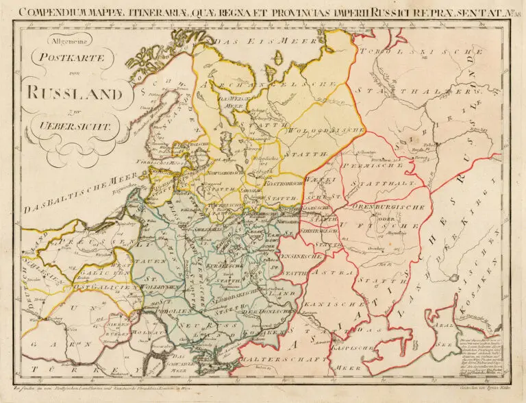 Allgemeine Postkarte von Russland zur Uebersicht,