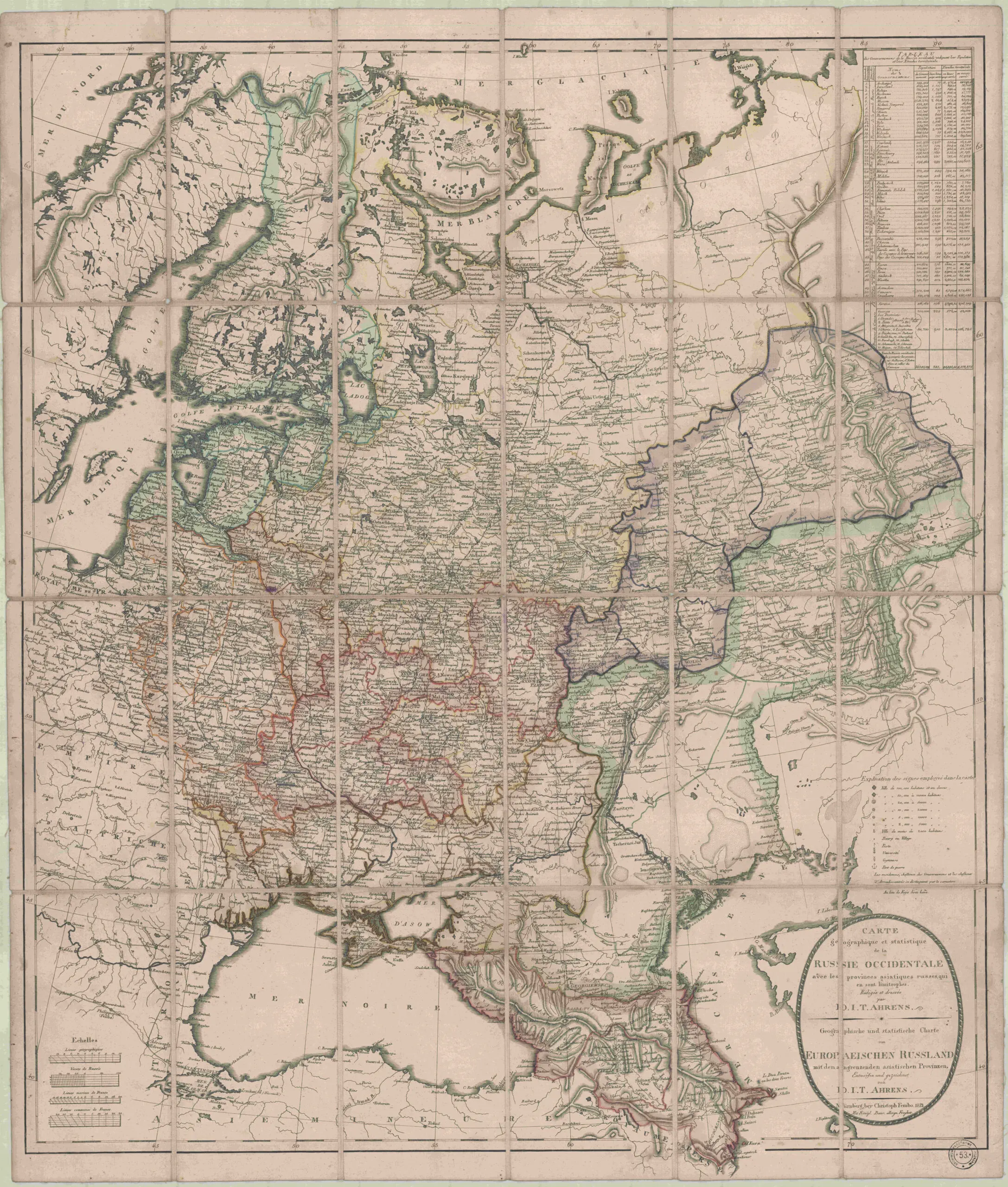 Carte geographique et statistique de la Russie Occidentale,