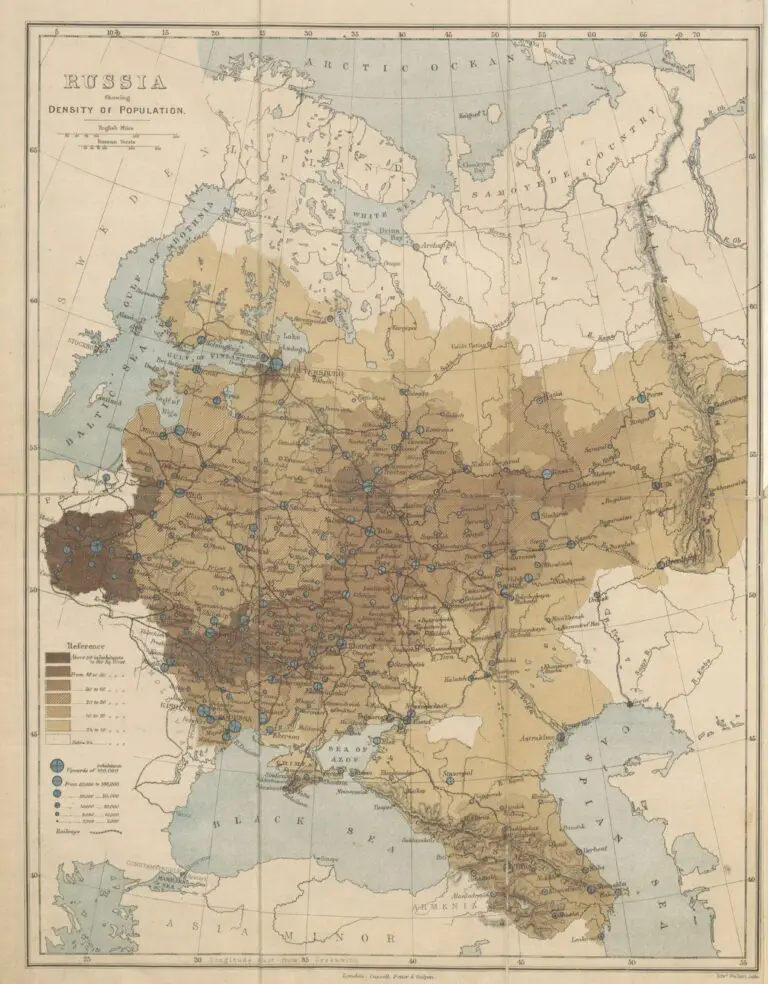 Russia, Showing Density of Population,