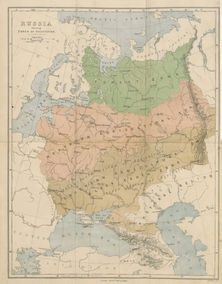 Russia, Showing Zones of Vegetation,