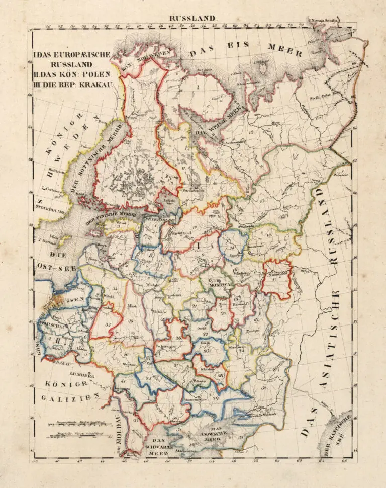  Russland: Das Europæische Russland. II. Das Kön: Polen. III. Die Rep: Krakau,