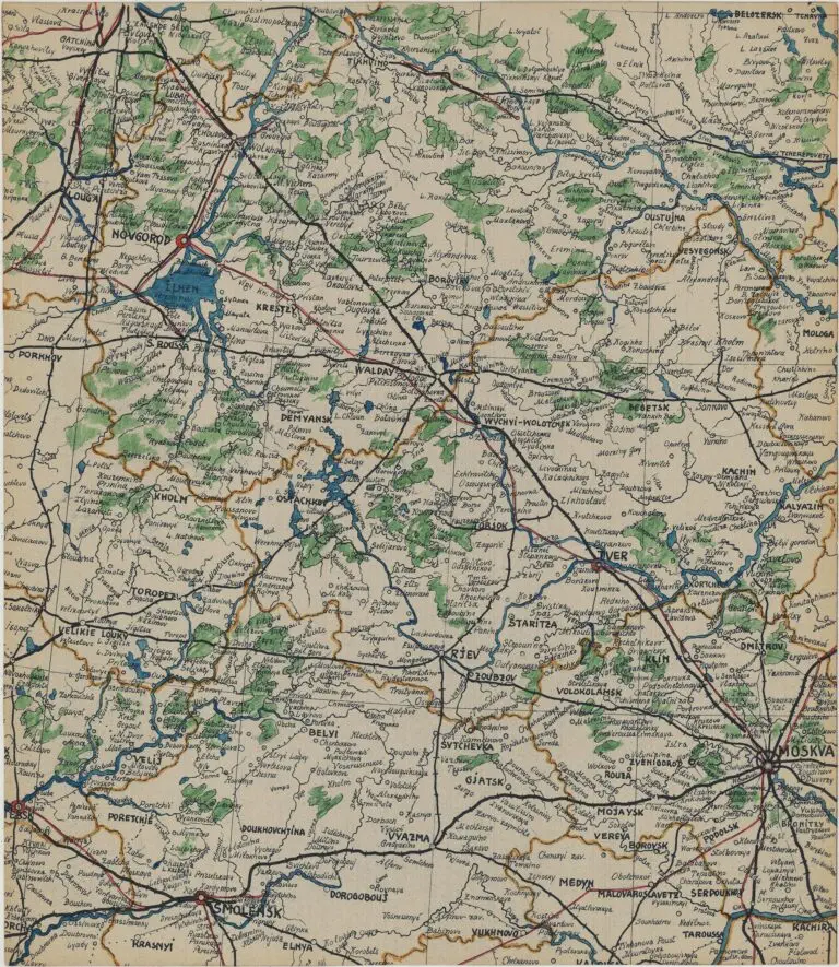 Carte des Voies de Communication par Terre, par Eau, et par Fer de la Russie d